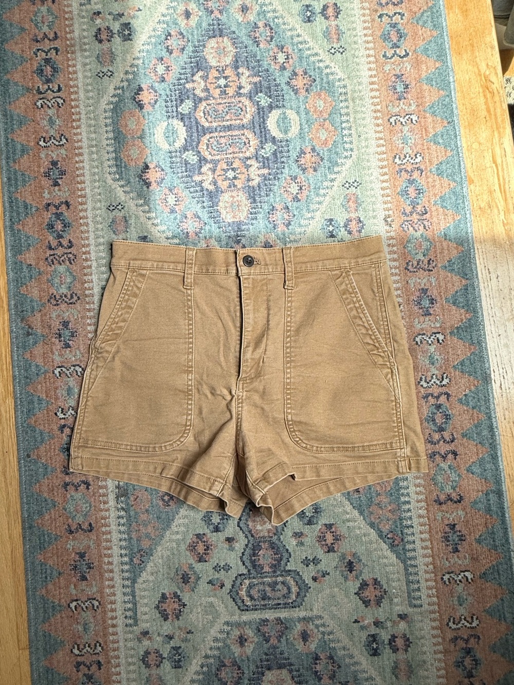 Madewell Tan Cotton High-Rise Shorts
